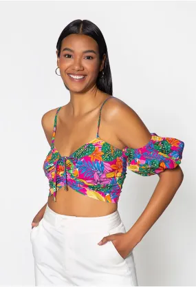 Blusa manga corta estampada
