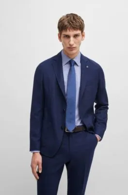 Camisa regular fit en algodón elástico de planchado fácil con motivo pepita