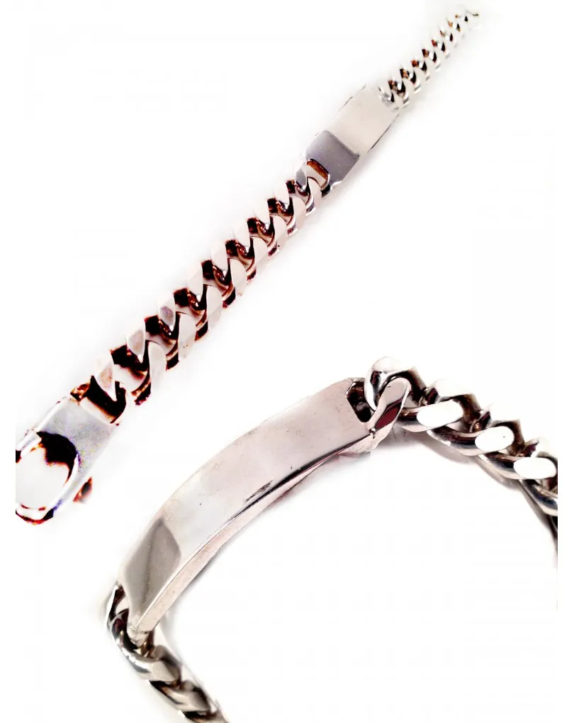 ESCLAVA PLATA CADENA BARBADA (MEDIDAS:21.5L*1A CM, PESO:50GR)