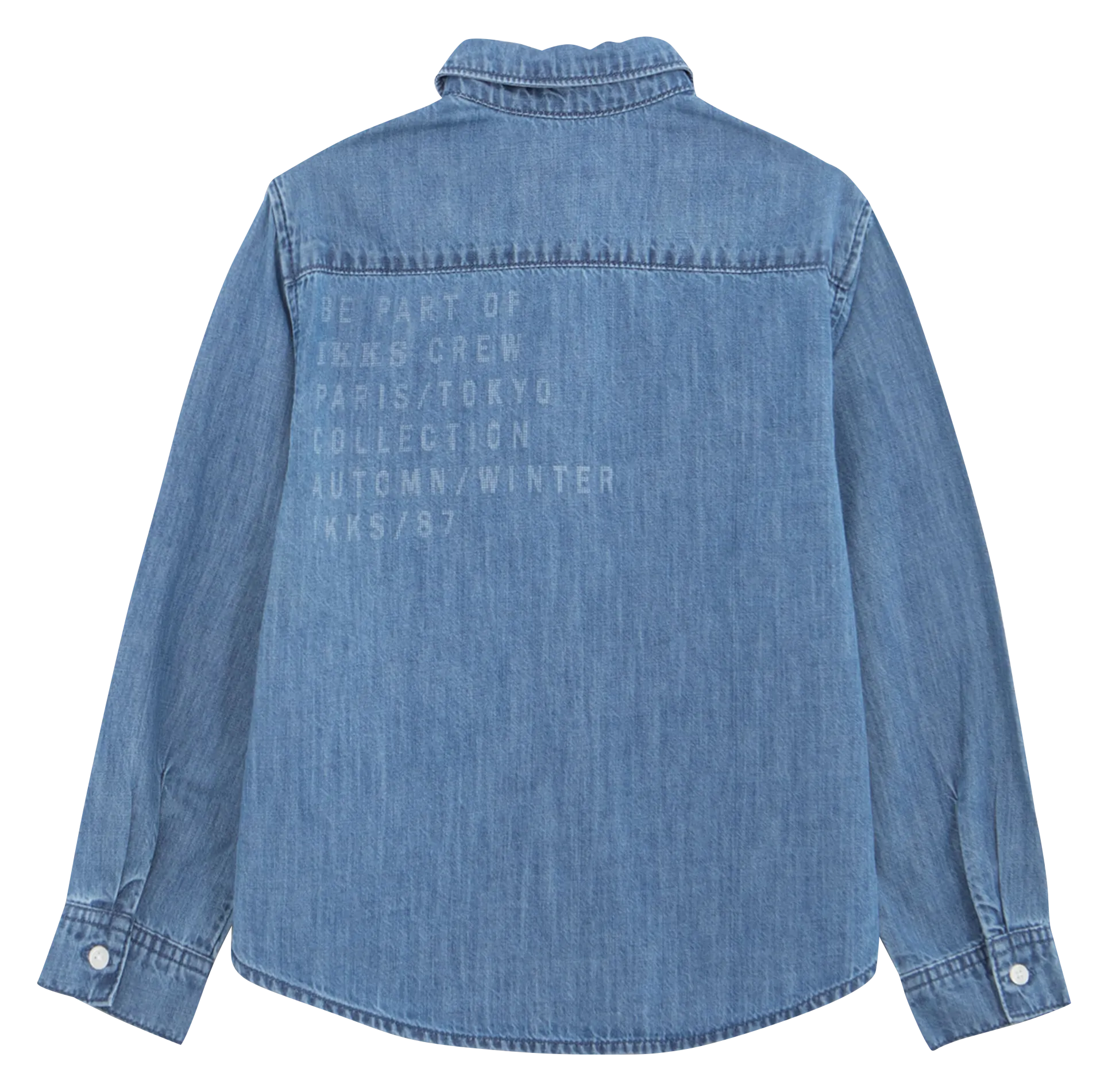 IKKS JUNIOR Camisa de algodón recta en azul