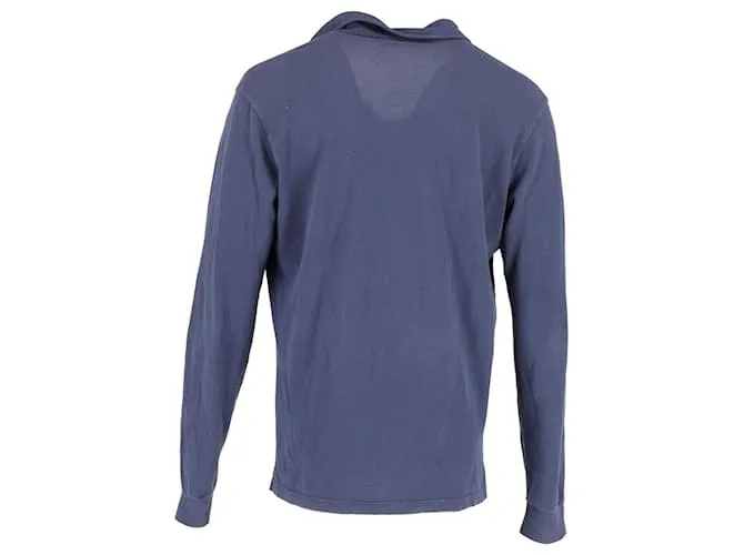 Loro Piana Polo Loro Piane de manga larga de algodón azul 