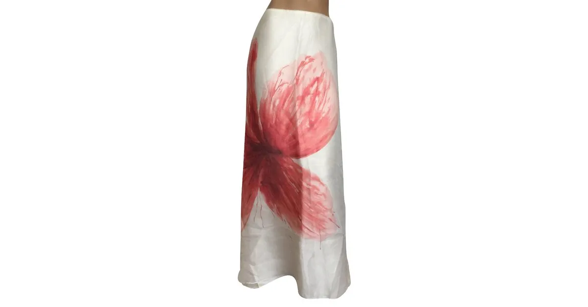 Max Mara Falda flor maxi Crudo Coral 