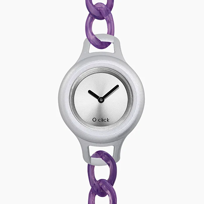 O click shift cadena violeta y plata