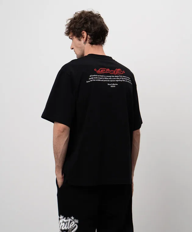 Off-White Black t-shirt with logo embroidery