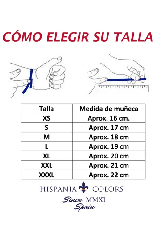 Pulsera España triple aro en piel roja  y cordón azul 116-2LAL-1BB