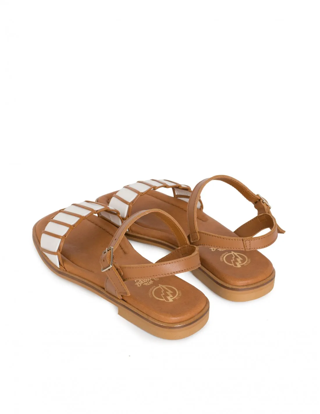 Sandalias Planas Combinadas Piel Cuero PERA LIMONERA