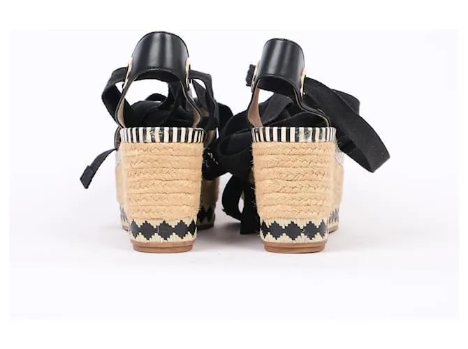 TORY BURCH Sandalias UE 38 cuero Negro 